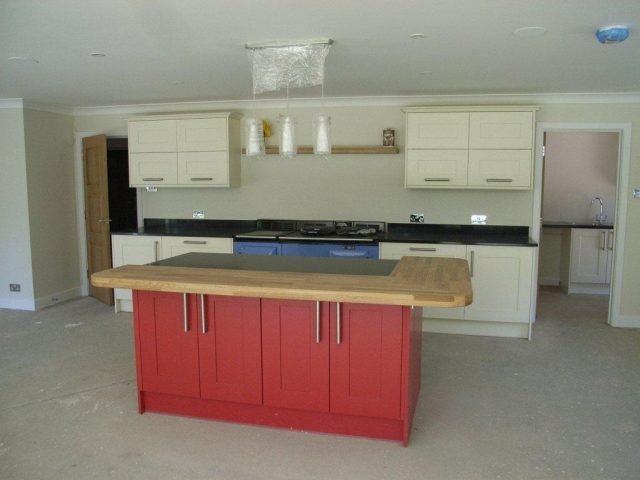 Red kitchen island